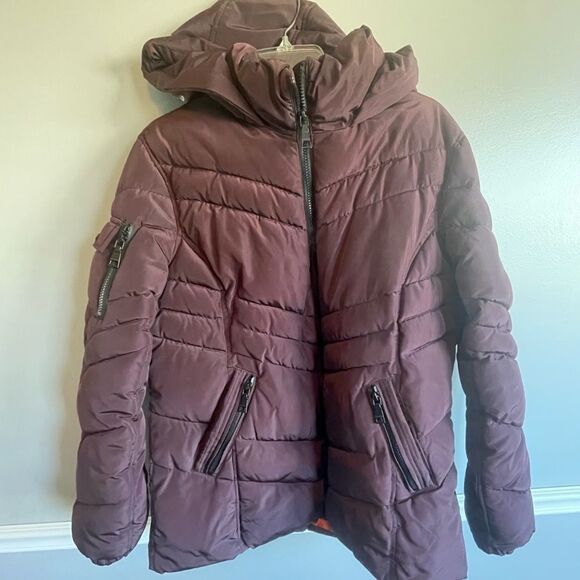 Madden Women’s Plum purple Puffer coat jacket full zip size XL - Picture 1 of 4